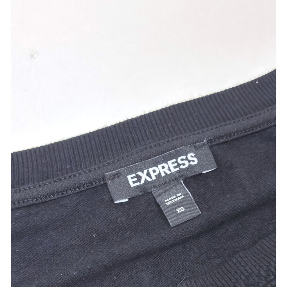 Express Open Back Dolman Long Sleeve Top Black - Size XS - Picture 4 of 5